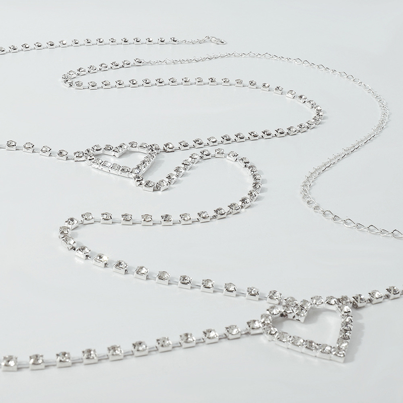 Sparkling Heart Geometric Waist Chain