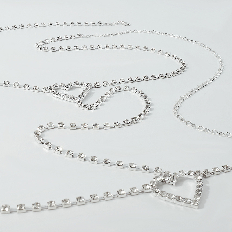 Sparkling Heart Geometric Waist Chain
