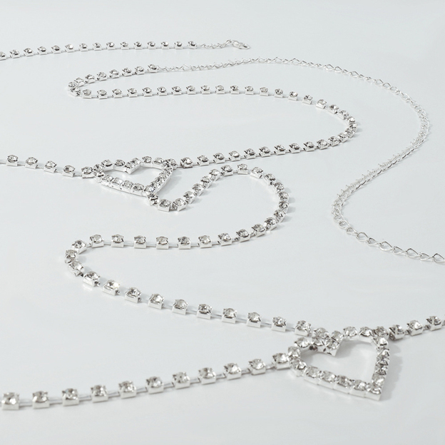 Sparkling Heart Geometric Waist Chain