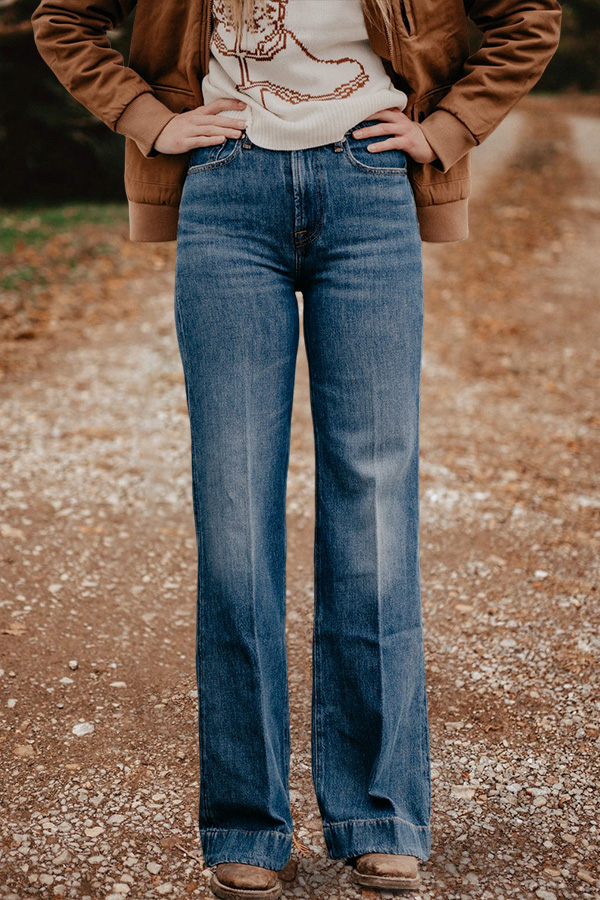 Vintage Washed Straight Jeans