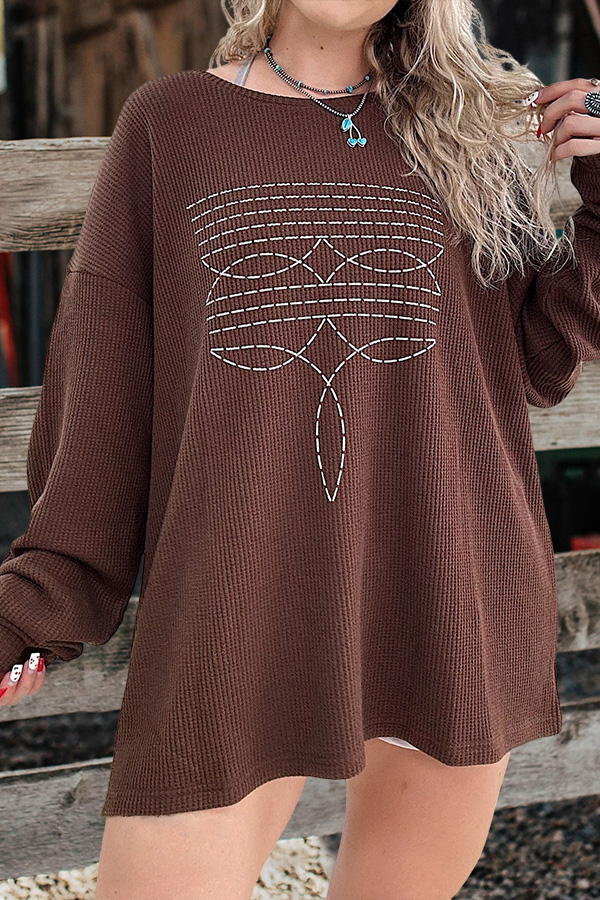 Casual The Boot Stitch Sweatshirt
