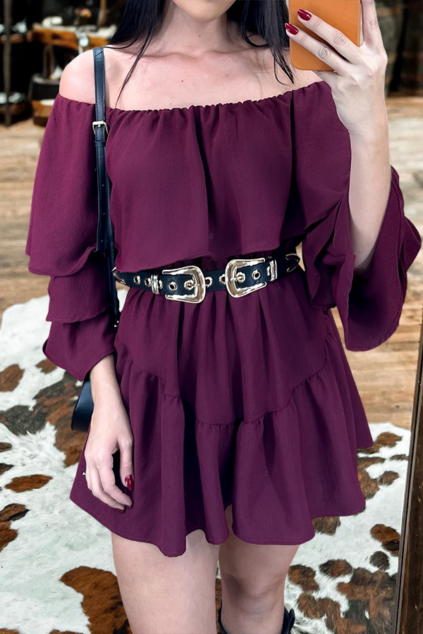 Elegant Ruffled Neck Dress