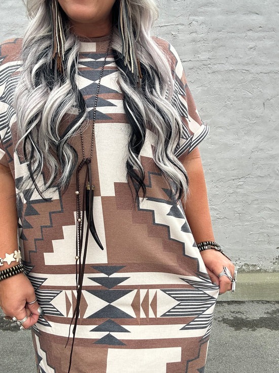 Wild West Print T Shirt Dress