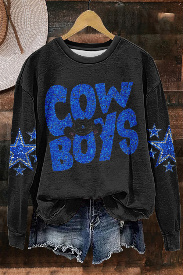 Unique Cowboys Print Sweatshirt