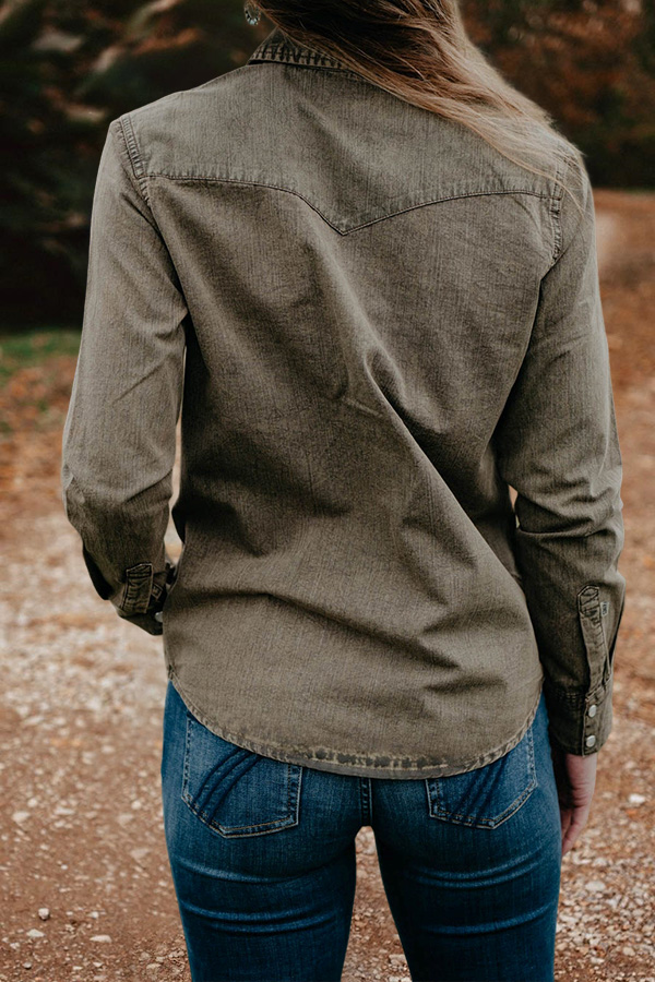 Vintage Washed Pocket Denim Shirt