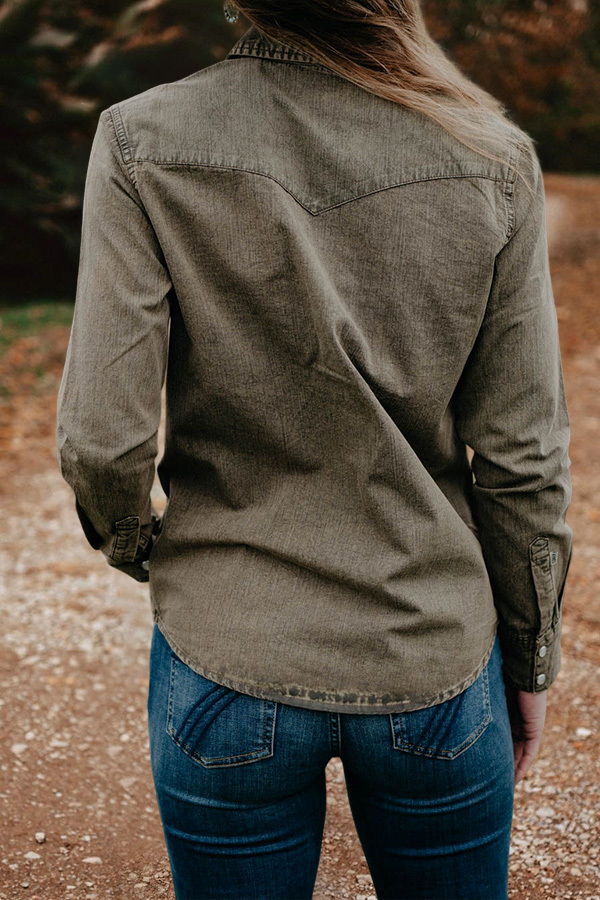 Vintage Washed Pocket Denim Shirt