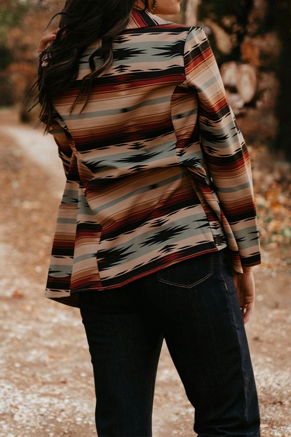 Vintage Western Aztec Print Blazer