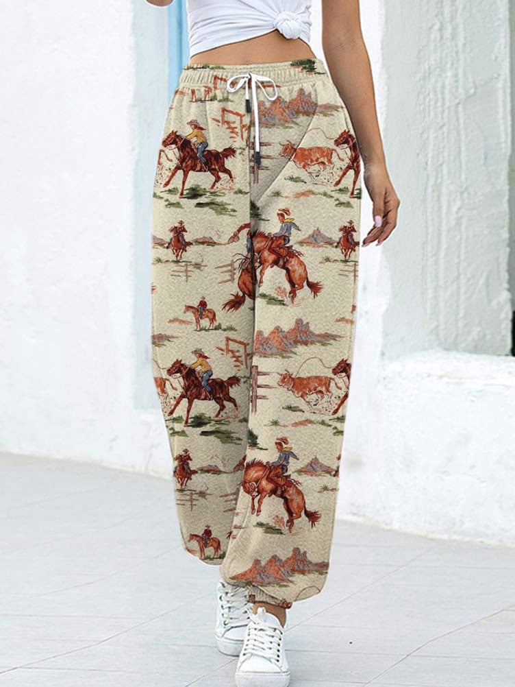 Women's Vintage Western Cowboy Sweatpants