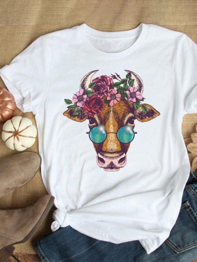 White Shift Crew Neck Casual Shirts & Tops