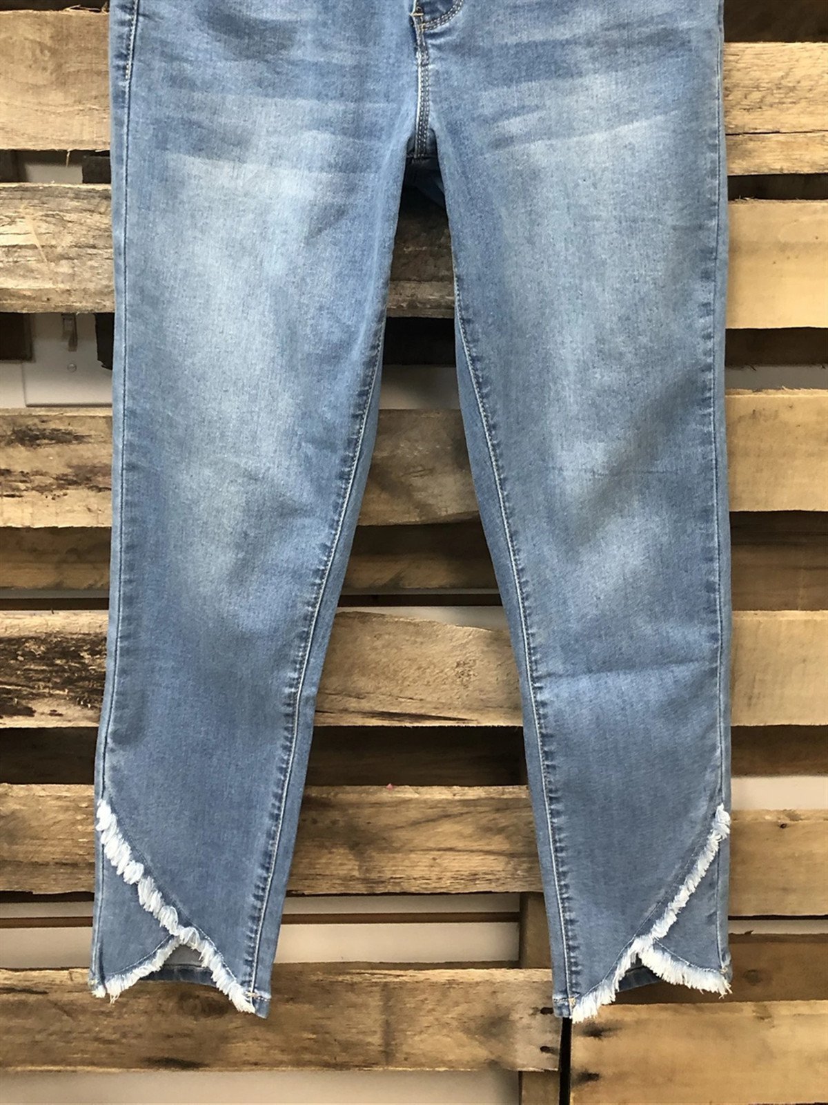 Solid Asymmetric Casual Denim Pants