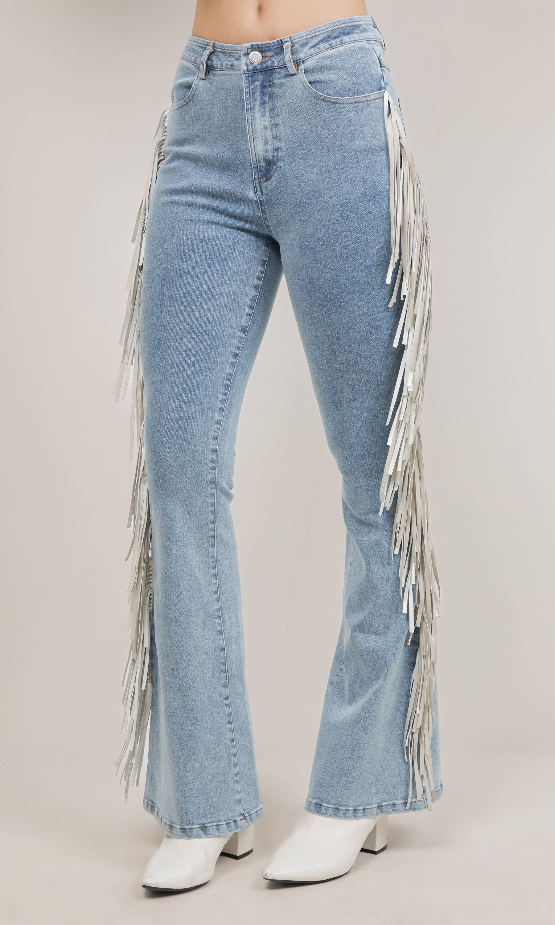 LEXI BELLE FRINGE DENIM PANTS