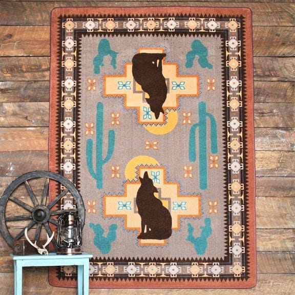 Southwest cactus coyote area RUG