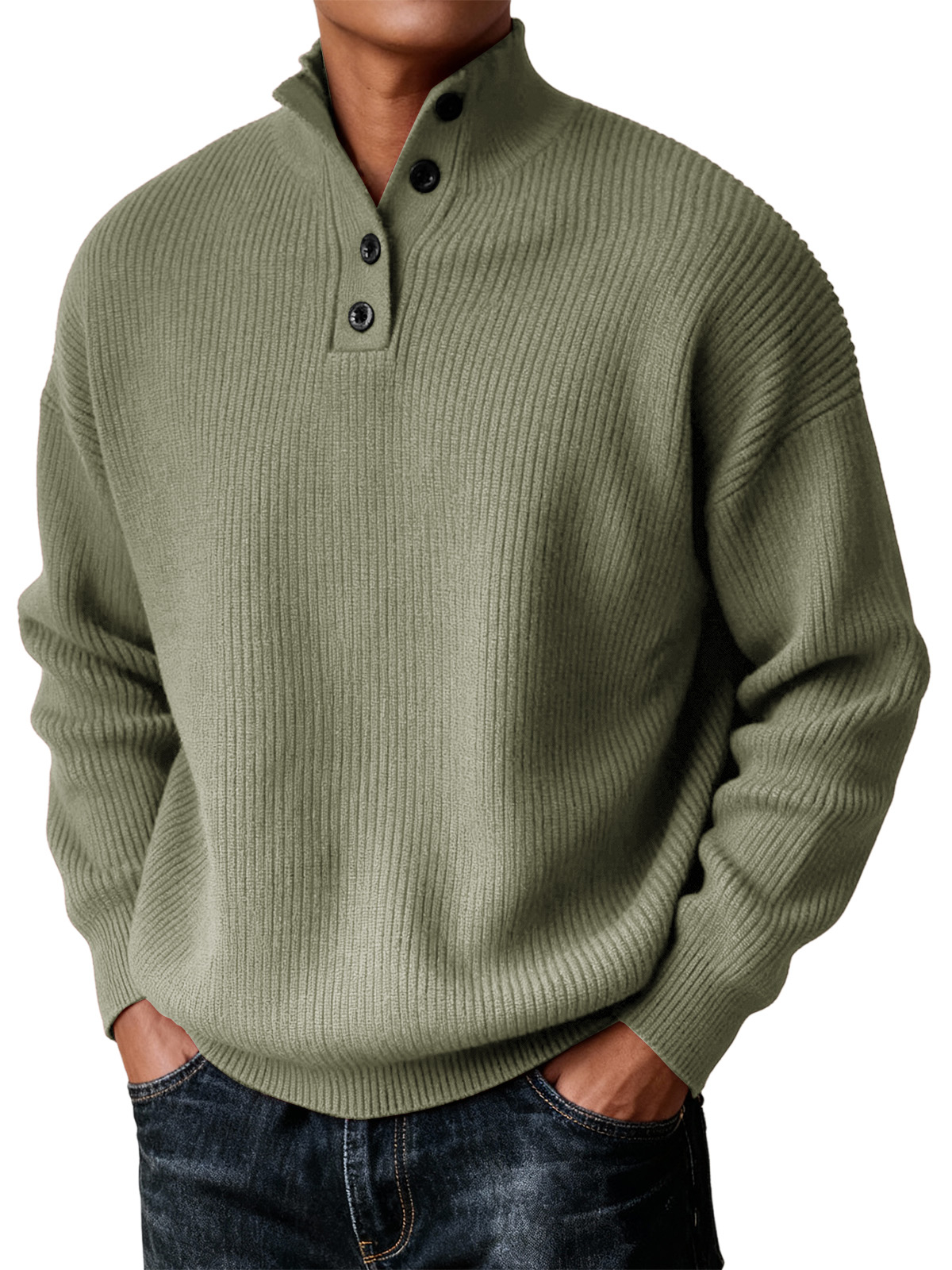 Men's Simple Turtleneck Casual Knitted Sweater For Christmas And New Year