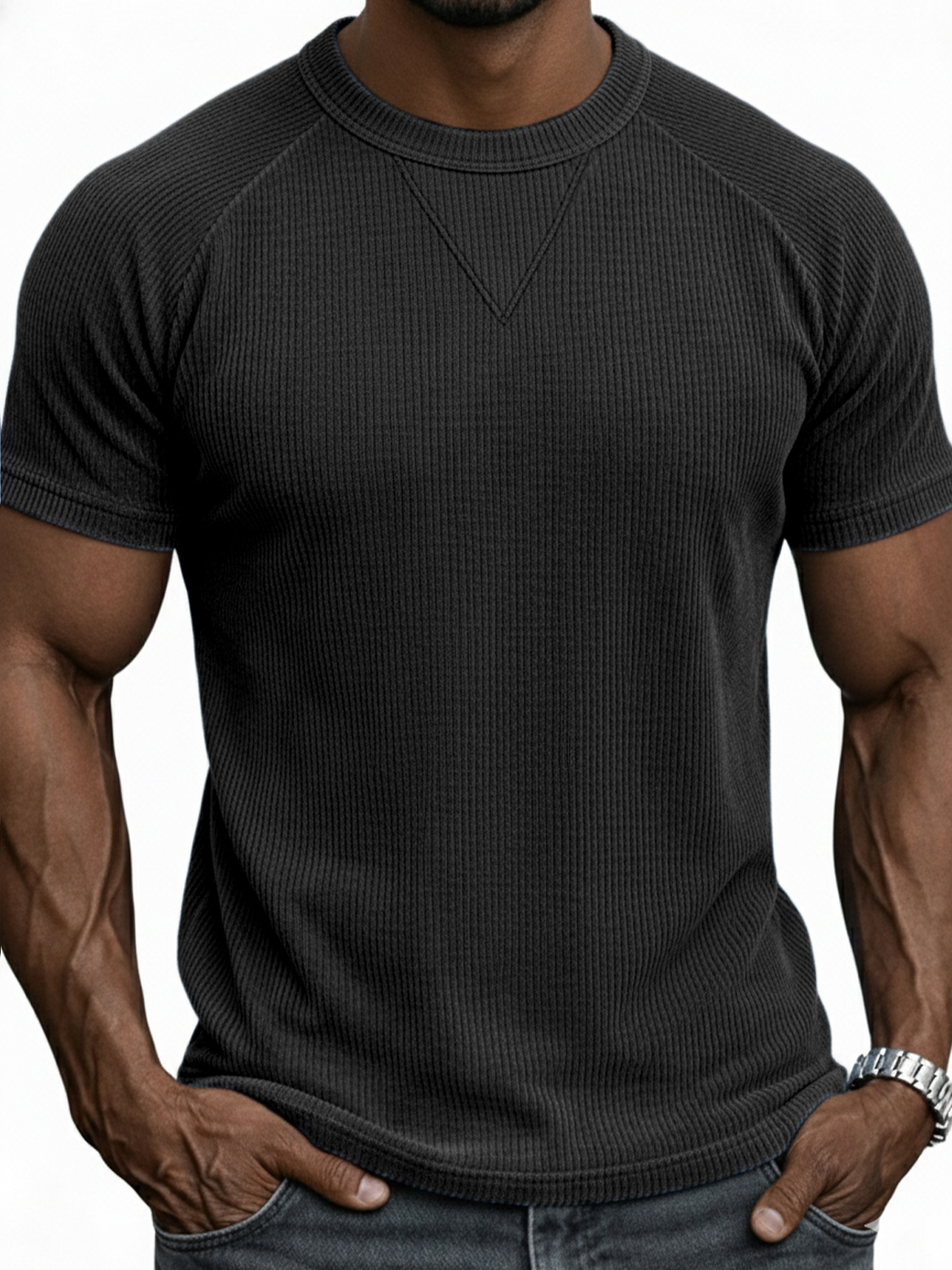 Corduroy Ribbed Patchwork Pullover Top