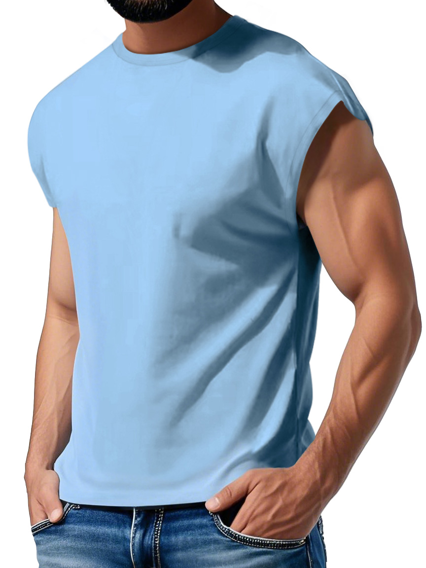 Men's Daily Casual Round Neck Waistcoat Comfortable Solid Color Sleeveless Vest