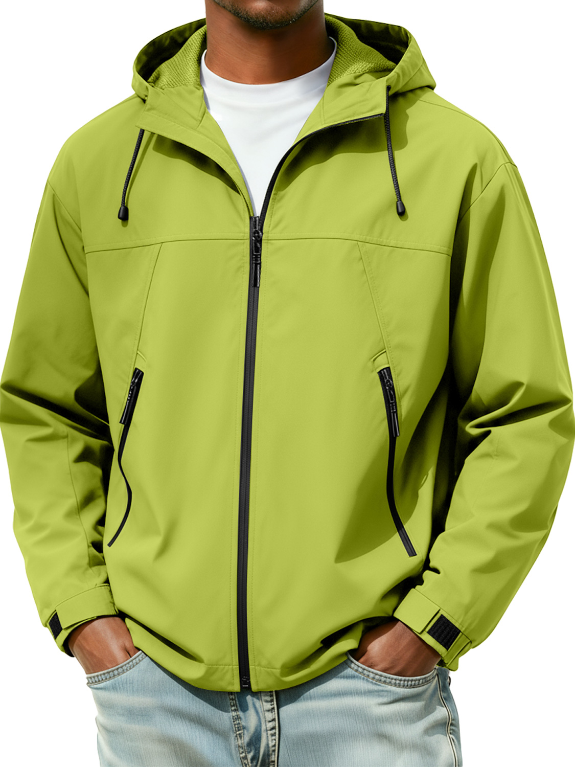 Men's Windproof and Waterproof Zipper Hooded Jacket