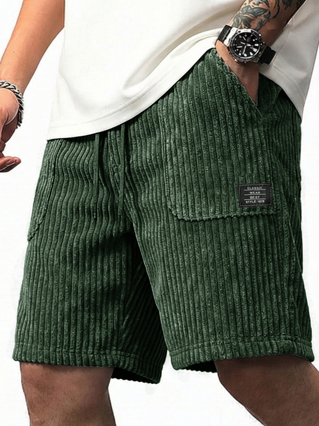 Men's Fashion Retro Multi-Pocket Loose Shorts