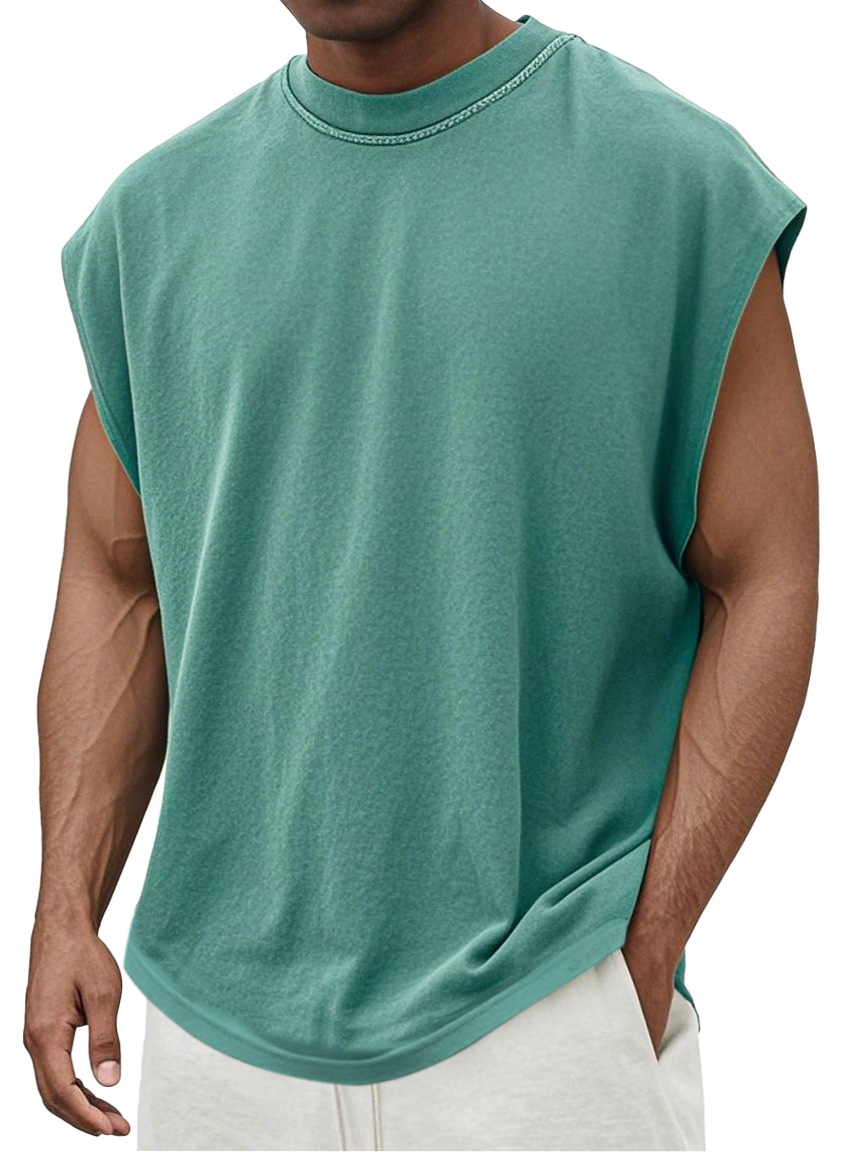 Men's Simple Daily Casual And Comfortable Solid Color Round Neck Vest