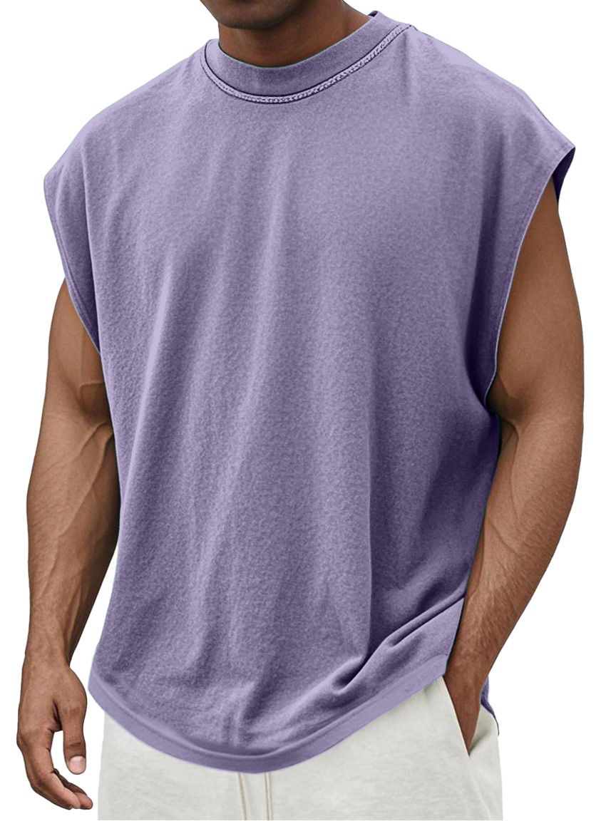 Men's Simple Daily Casual And Comfortable Solid Color Round Neck Vest