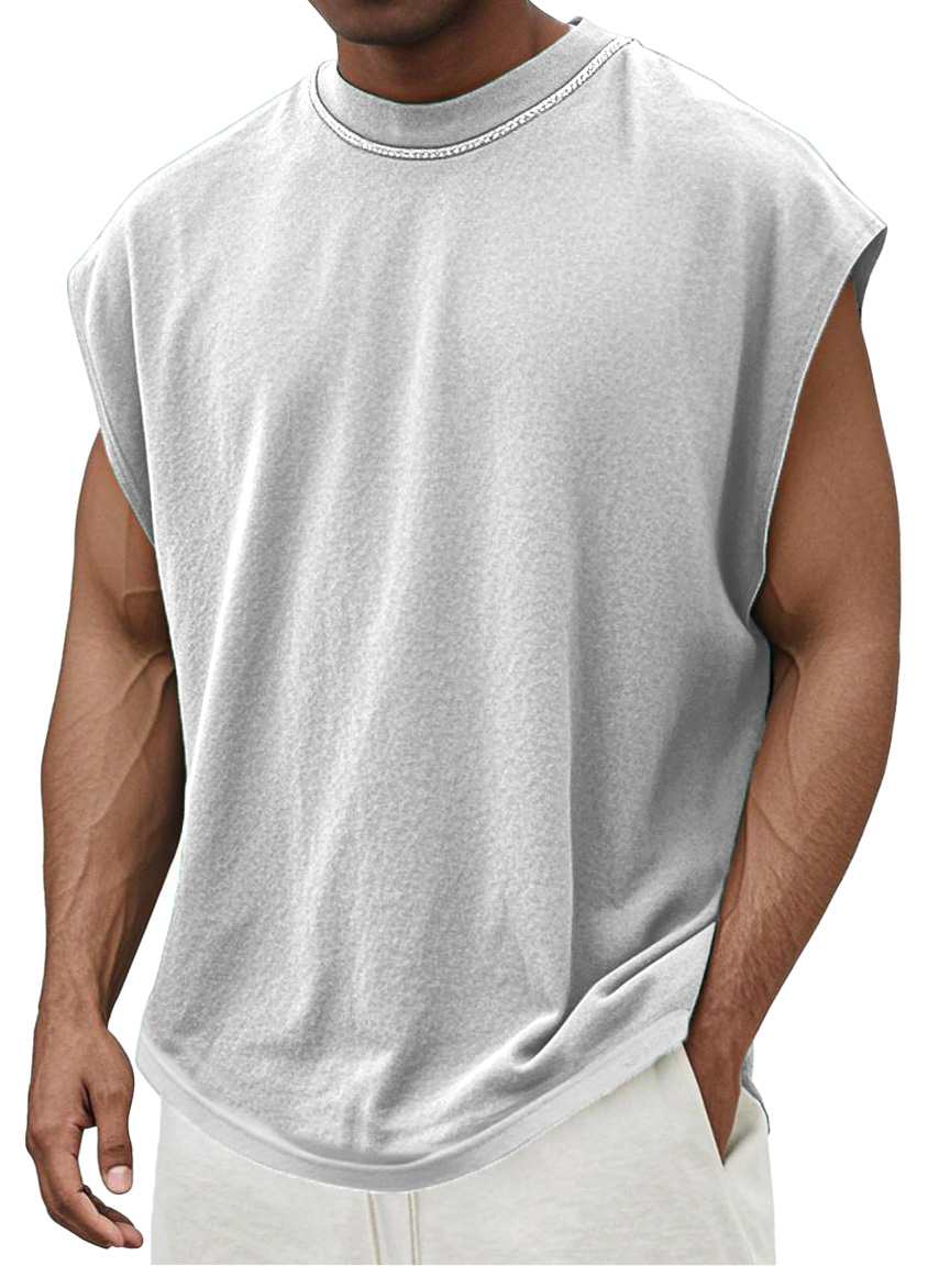 Men's Simple Daily Casual And Comfortable Solid Color Round Neck Vest