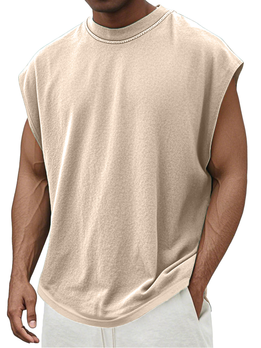 Men's Simple Daily Casual And Comfortable Solid Color Round Neck Vest