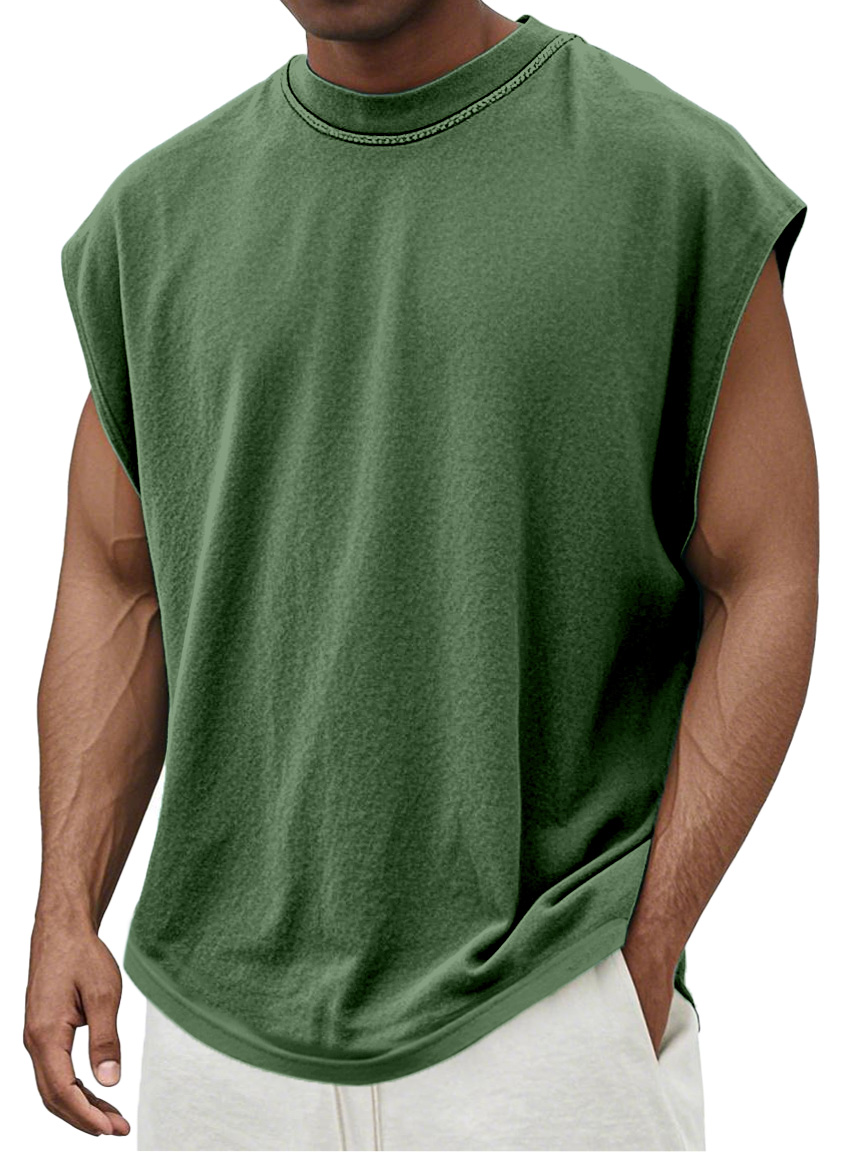 Men's Simple Daily Casual And Comfortable Solid Color Round Neck Vest