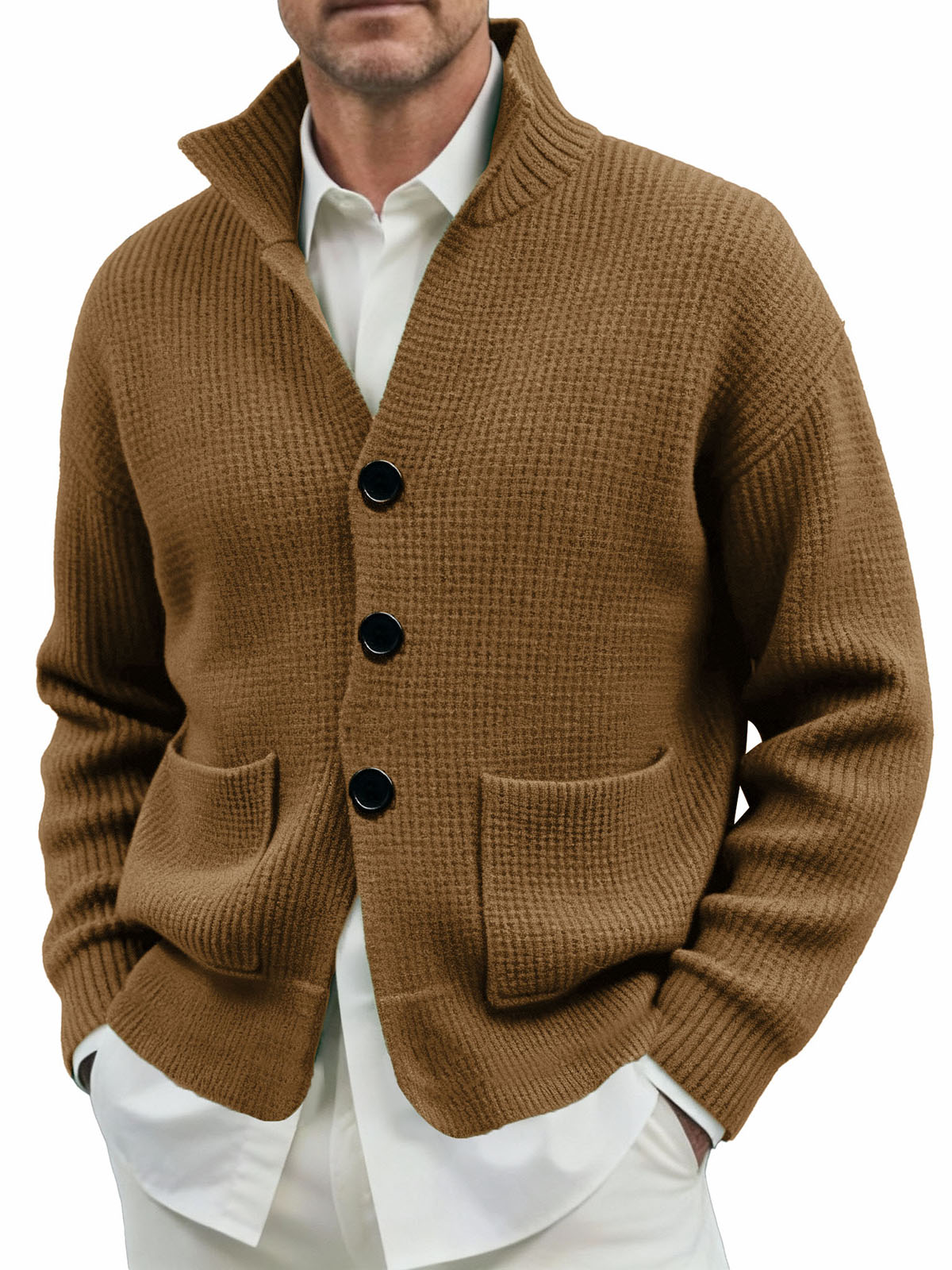 Men's Fashionable Lapel All-match Pocket Sweater Coat