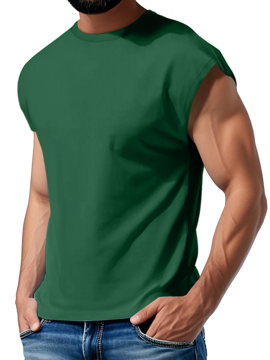 Men's Daily Casual Round Neck Waistcoat Comfortable Solid Color Sleeveless Vest