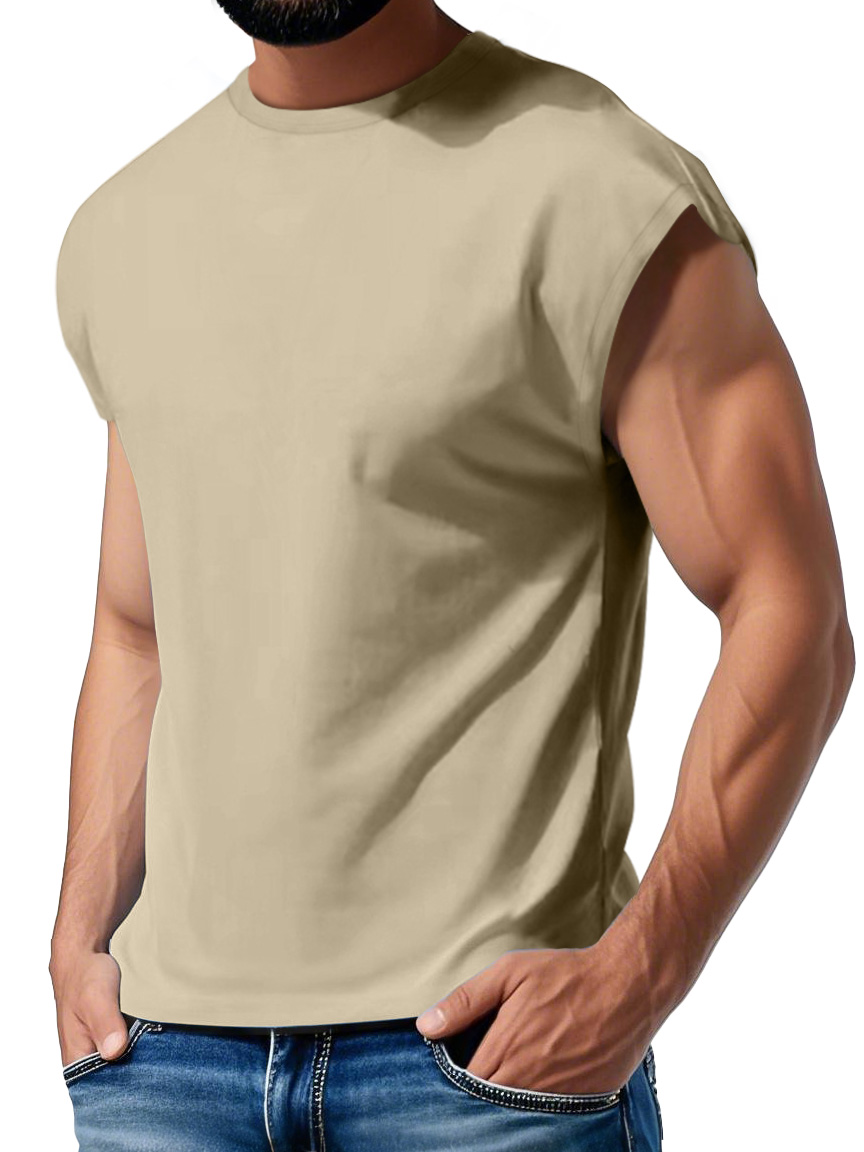 Men's Daily Casual Round Neck Waistcoat Comfortable Solid Color Sleeveless Vest