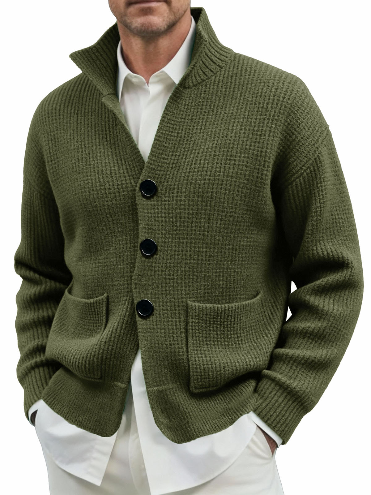 Men's Fashionable Lapel All-match Pocket Sweater Coat