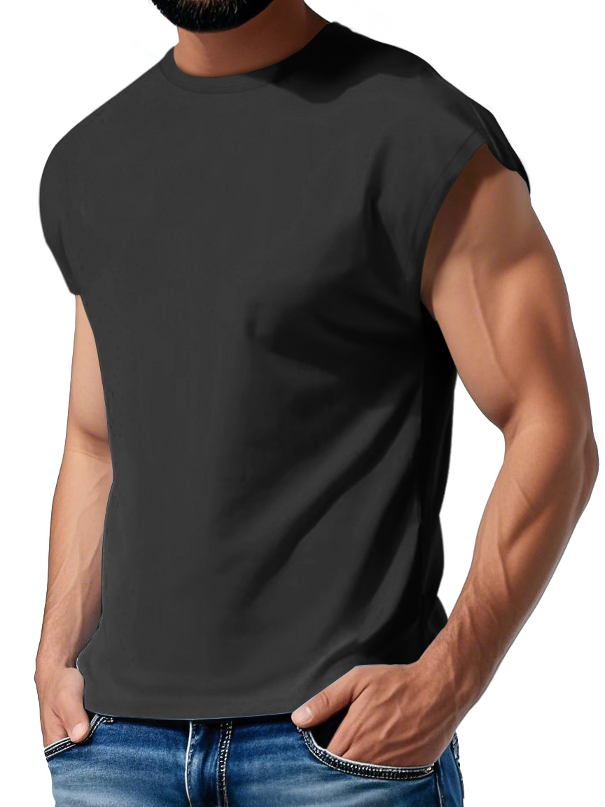 Men's Daily Casual Round Neck Waistcoat Comfortable Solid Color Sleeveless Vest