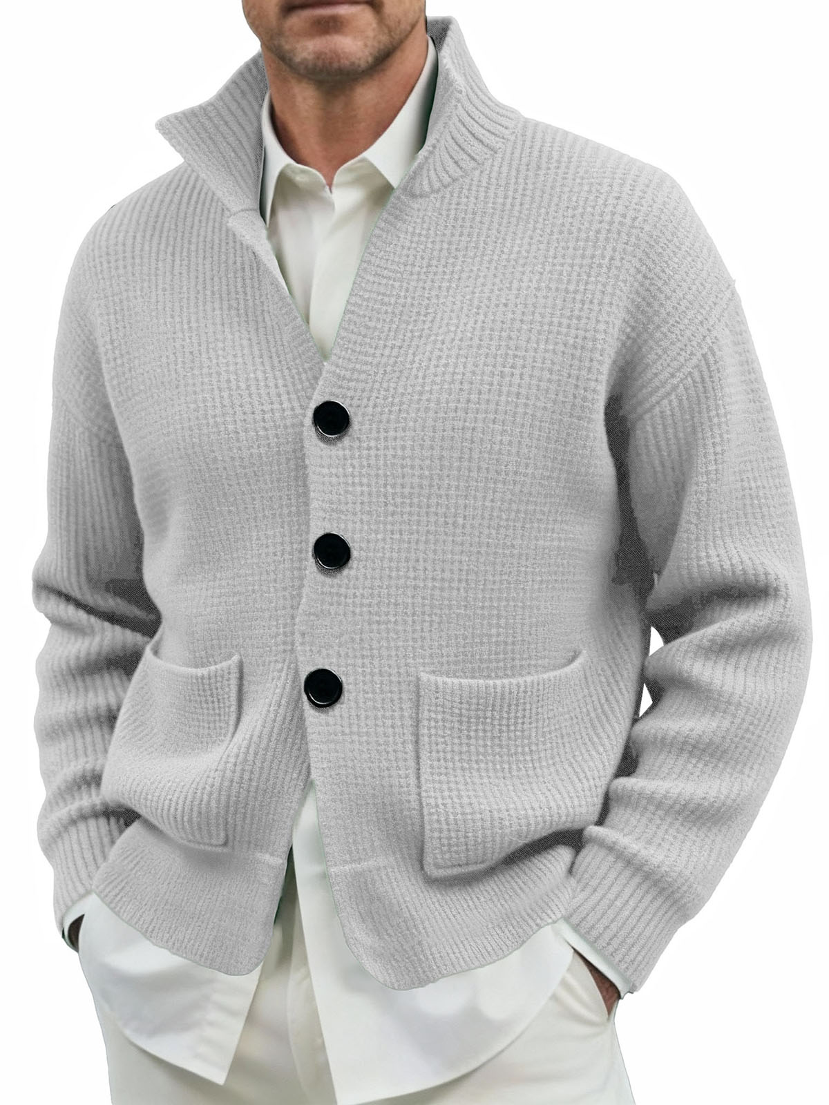 Men's Fashionable Lapel All-match Pocket Sweater Coat