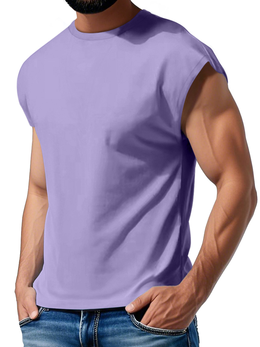 Men's Daily Casual Round Neck Waistcoat Comfortable Solid Color Sleeveless Vest