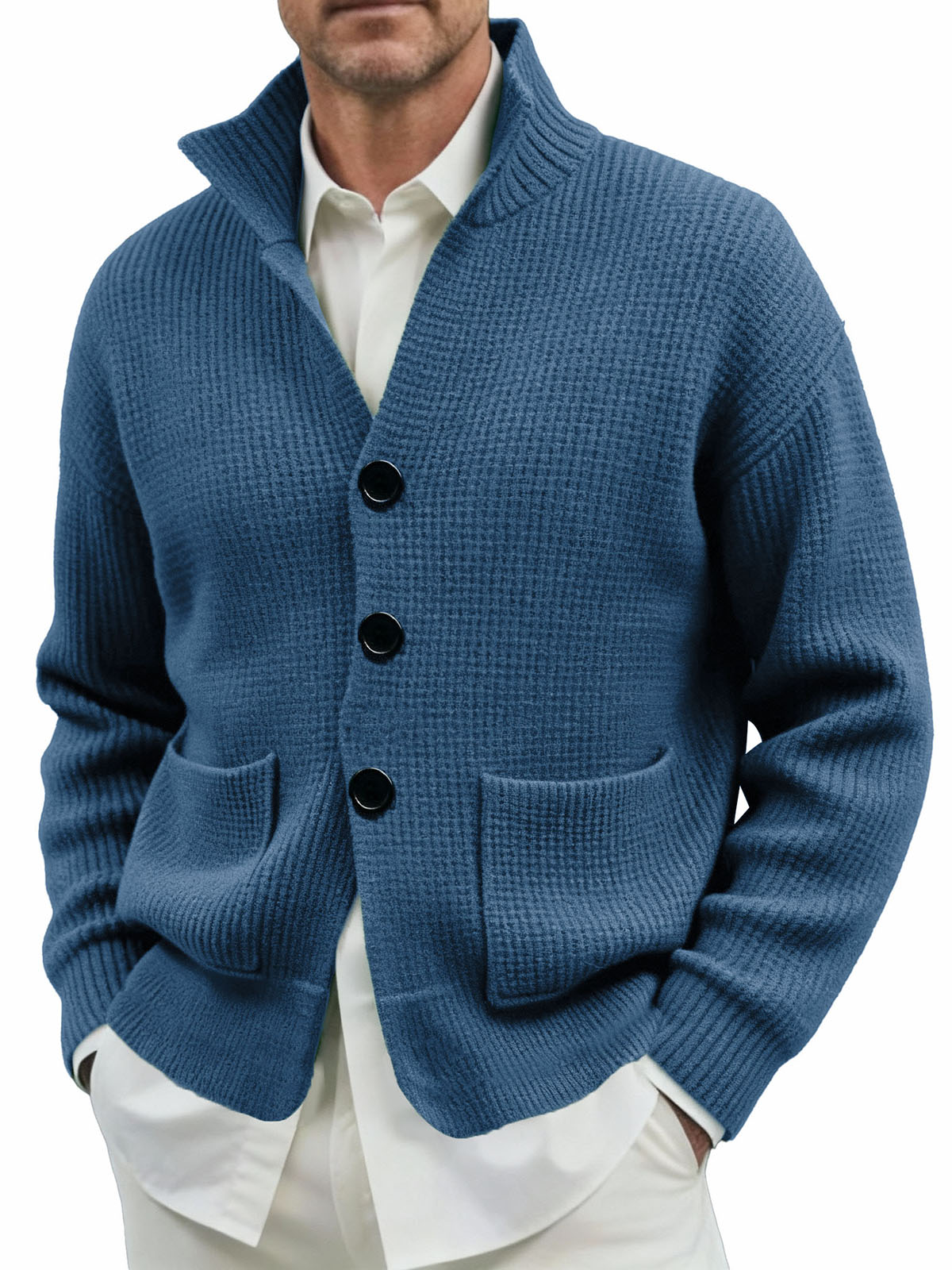Men's Fashionable Lapel All-match Pocket Sweater Coat