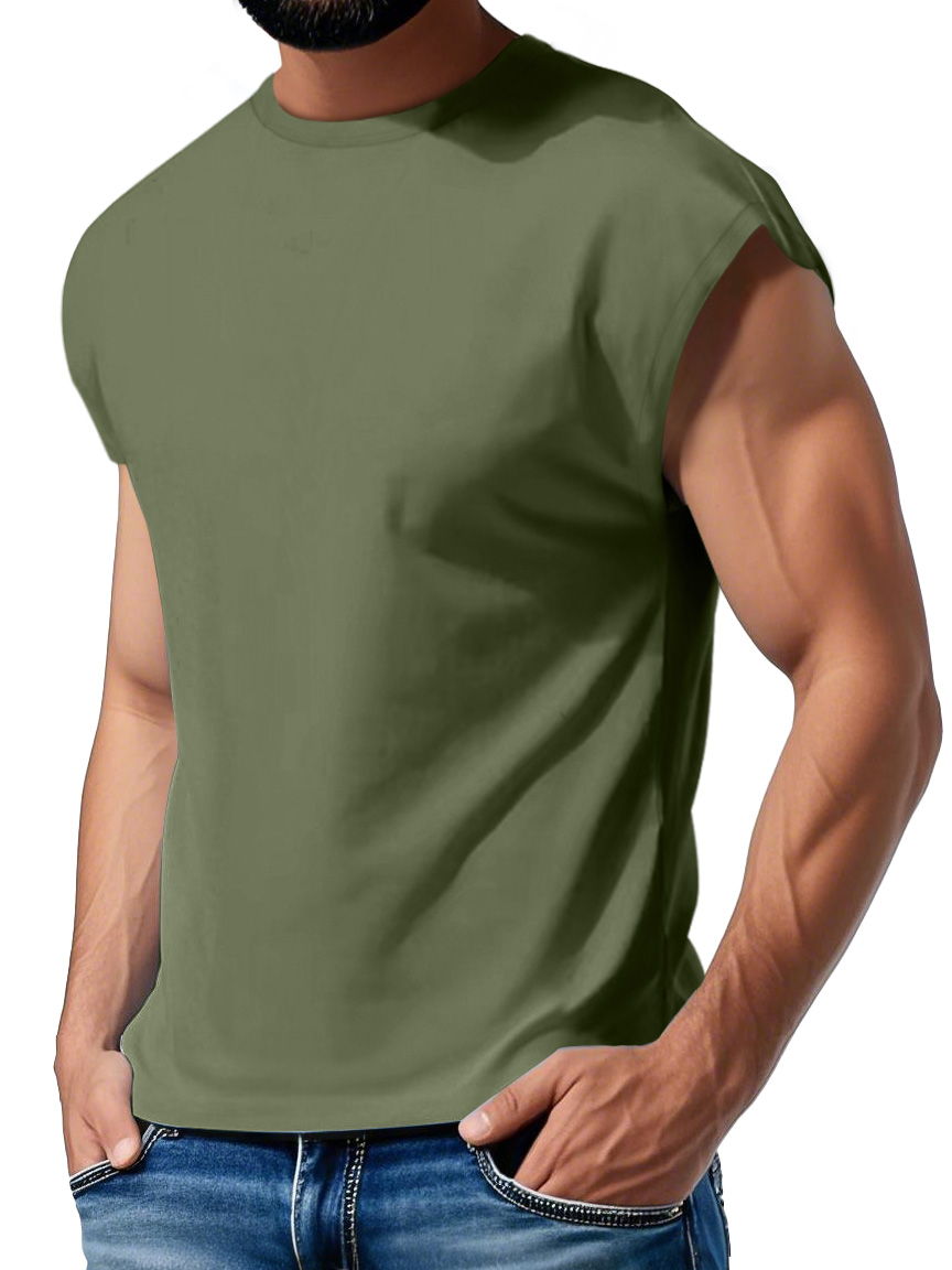 Men's Daily Casual Round Neck Waistcoat Comfortable Solid Color Sleeveless Vest