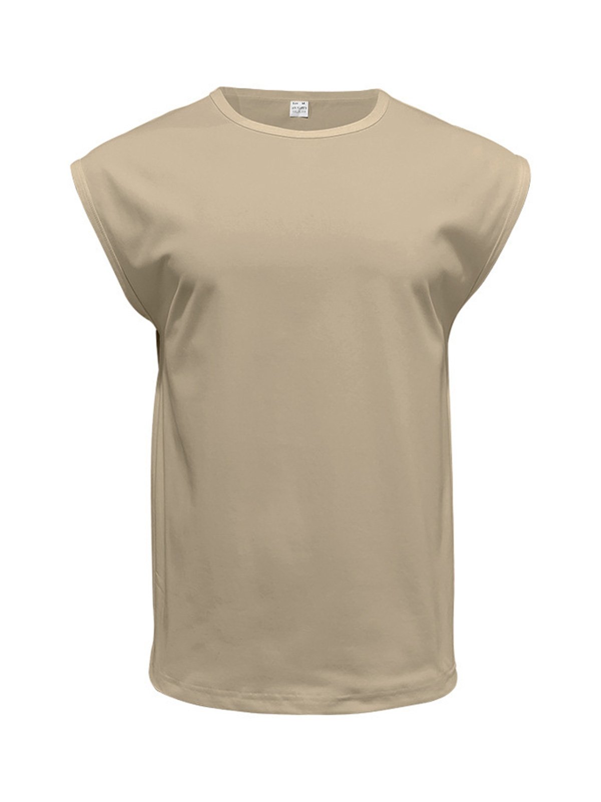 Men's Summer Round Neck Solid Color Sleeveless Tank Top T-Shirt