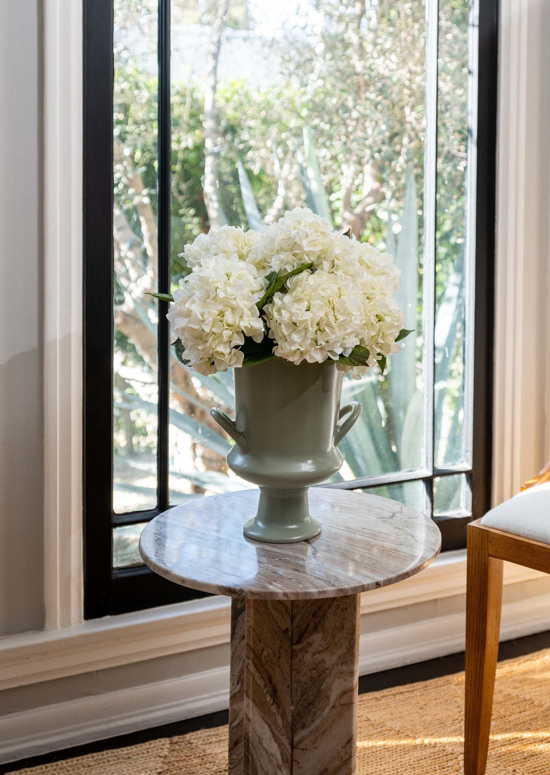Real Touch Hydrangea in Talc White  - 18
