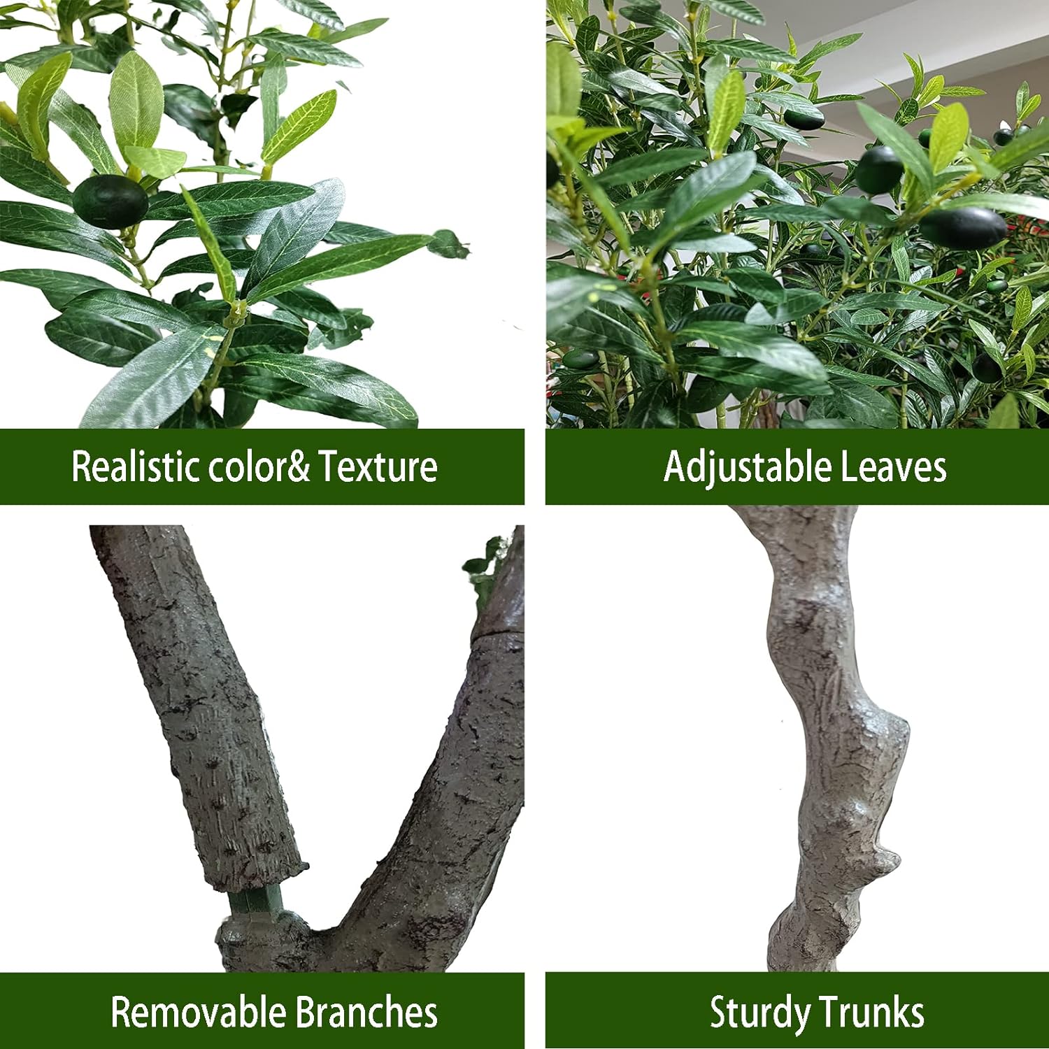 Artificial Tree Faux Olive Tree 8ft(92in,3200leaves) Tall Fake Olive Plant in Pot Fake Silk Tree Faux Plants Indoor