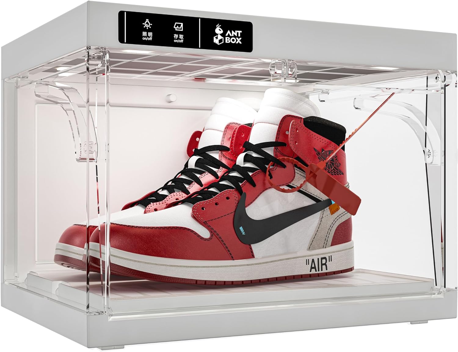 Last Day New Product Trial Sale 75% OFF（Free shipping on orders over $14.99）✨ Shoe Organizer LED Smart Control,Auto-Shoe Boxes Clear Plastic Stackable for Sneaker Display Case and Collection Crate,Auto-Opening Shoe Storage Box