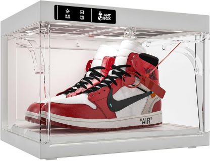 Last Day New Product Trial Sale 75% OFF（Free shipping on orders over $14.99）✨ Shoe Organizer LED Smart Control,Auto-Shoe Boxes Clear Plastic Stackable for Sneaker Display Case and Collection Crate,Auto-Opening Shoe Storage Box