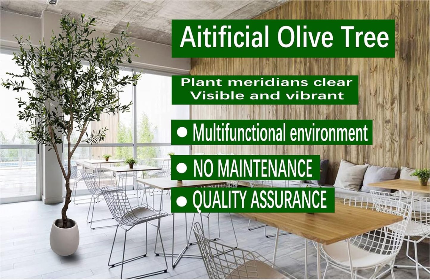 Artificial Tree Faux Olive Tree 8ft(92in,3200leaves) Tall Fake Olive Plant in Pot Fake Silk Tree Faux Plants Indoor