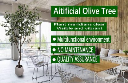 Artificial Tree Faux Olive Tree 8ft(92in,3200leaves) Tall Fake Olive Plant in Pot Fake Silk Tree Faux Plants Indoor