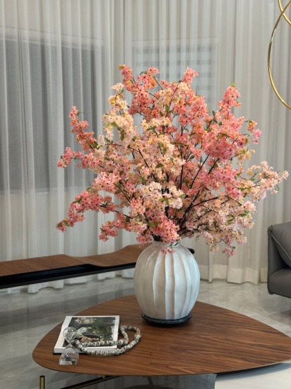 Astoria Vase with Pink Cherry Blossoms