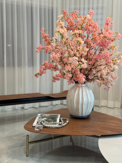 Astoria Vase with Pink Cherry Blossoms