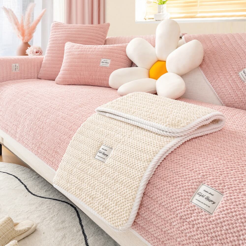 Corduroy sofa cushions for all seasons, suitable for L-shaped sofa, cushions thickened plush back towel cover cloth