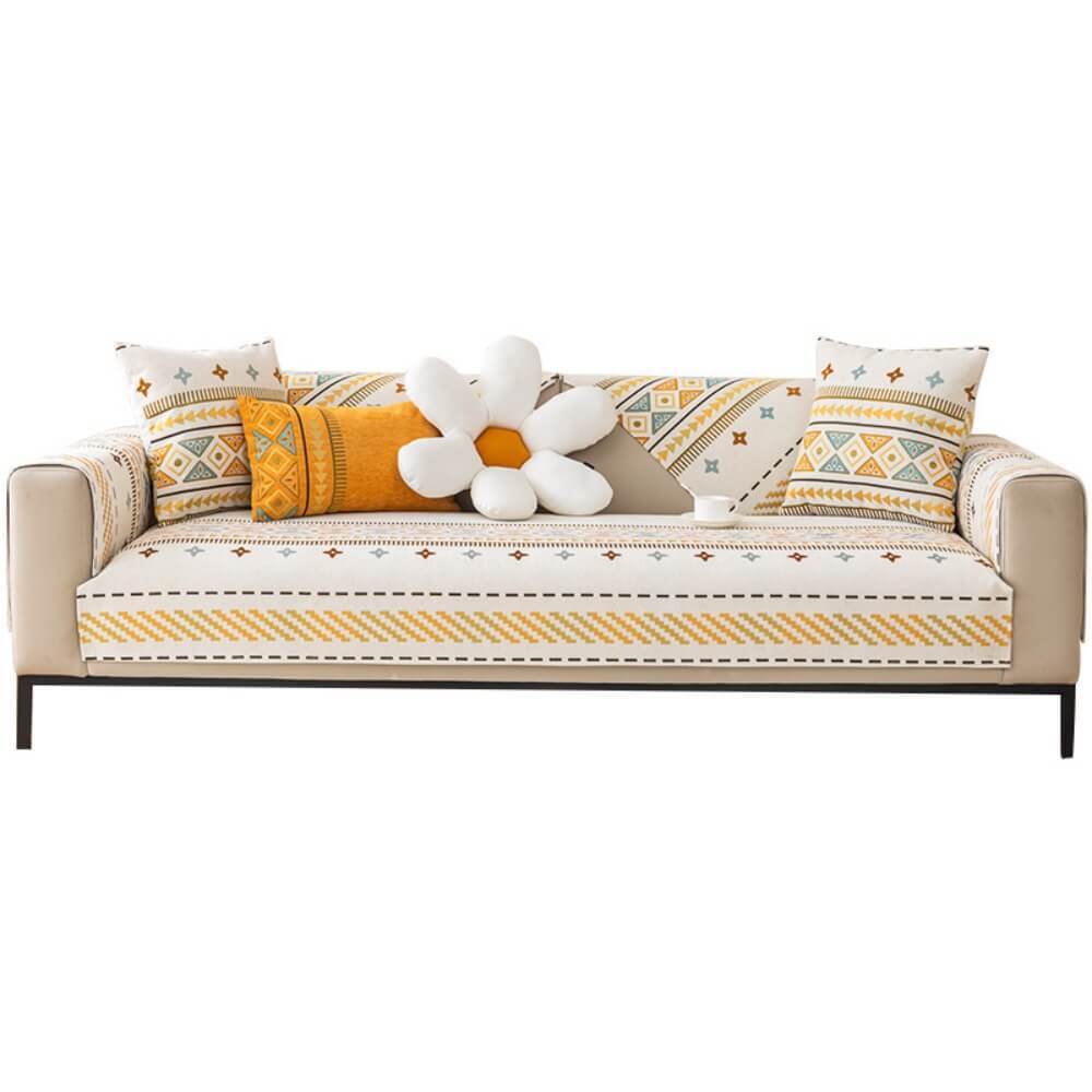2024 Bohemian chenille jacquard sofa cushions, four-season universal non-slip models to prevent cat scratching