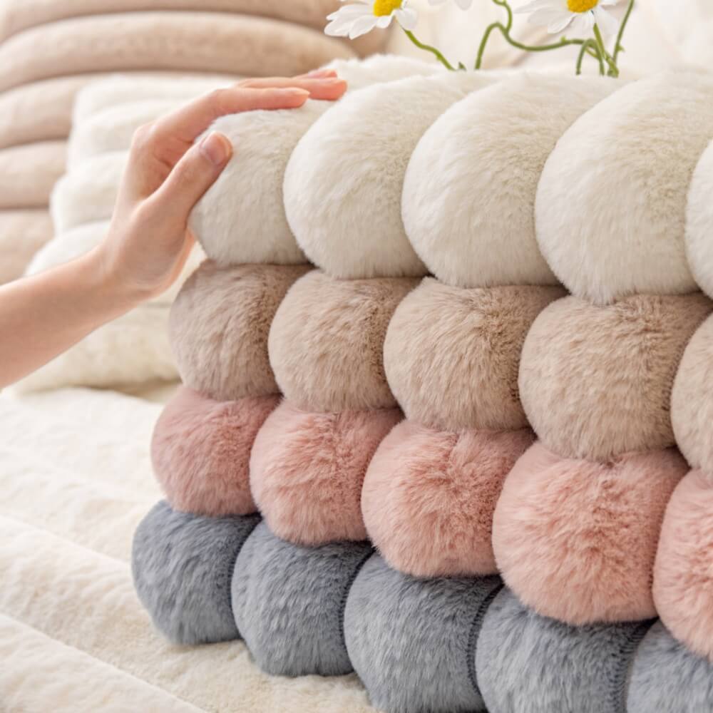 Rabbit plush sofa cushion thickened models, suitable for L-shaped sofa, non-slip general-purpose models sofa cover towel