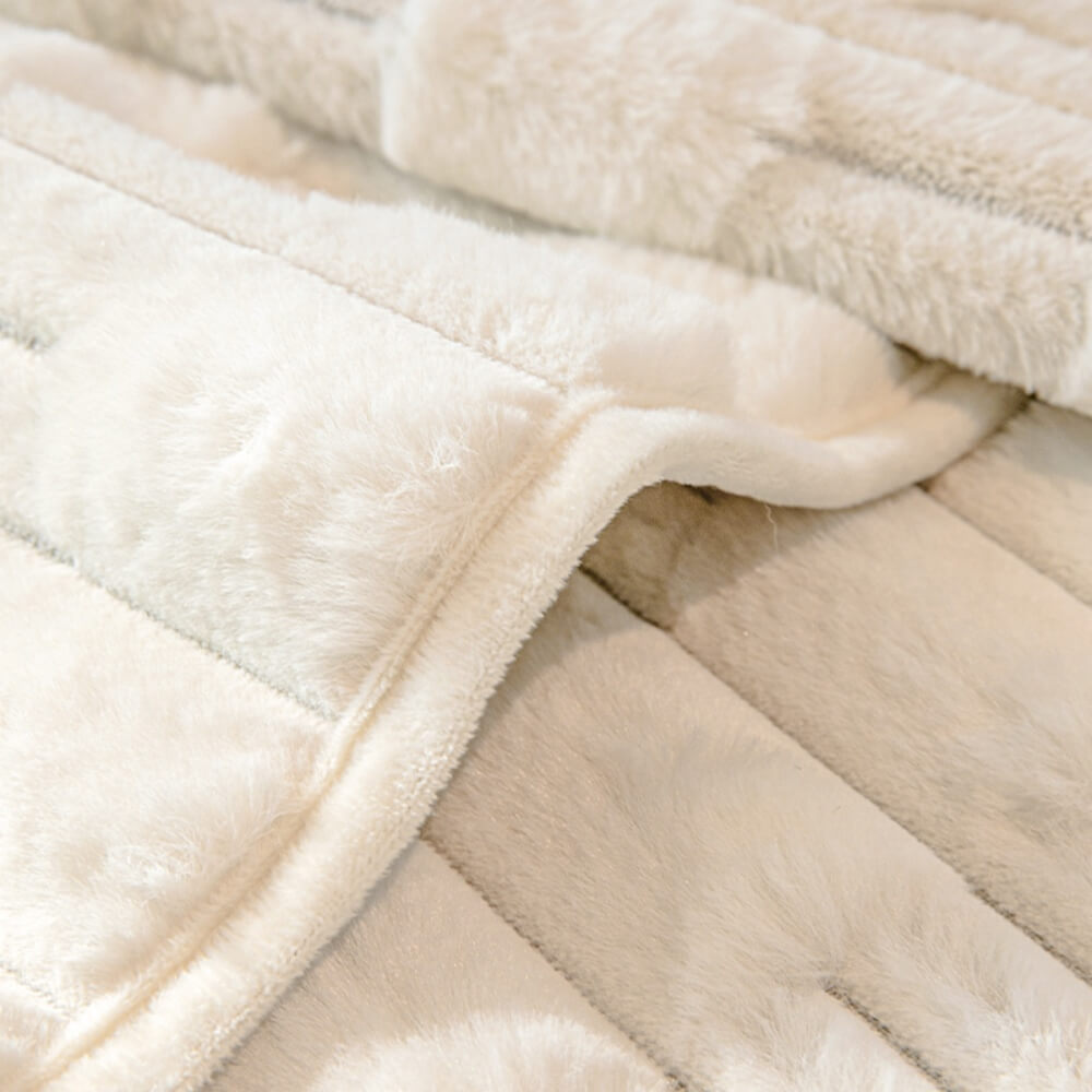 Rabbit velvet plush sofa cushion winter thickened warm sitting cushion non-slip leather sofa cover cover new style