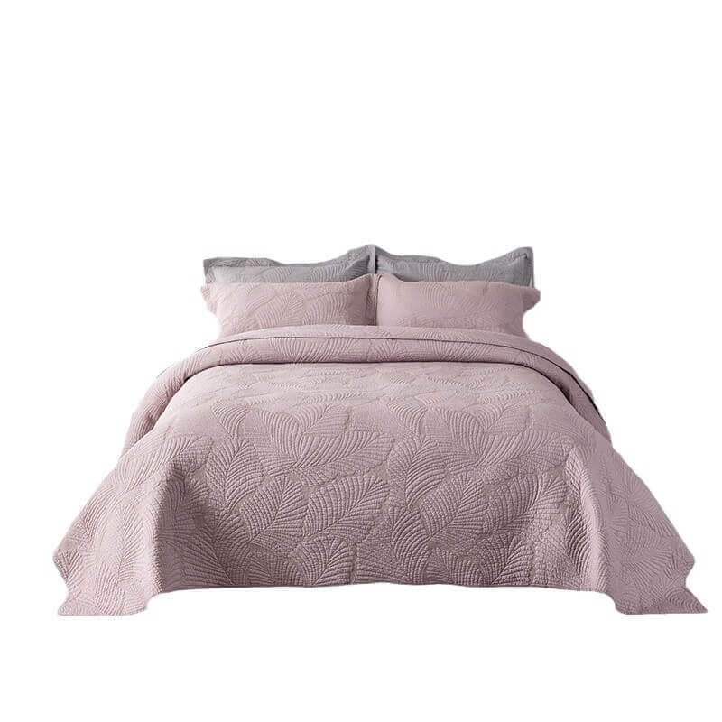 Cotton Bed Cover Set Luxury Three Piece Solid Color Embroidered European Style