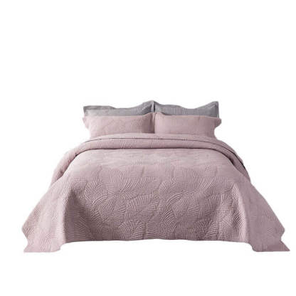 Cotton Bed Cover Set Luxury Three Piece Solid Color Embroidered European Style